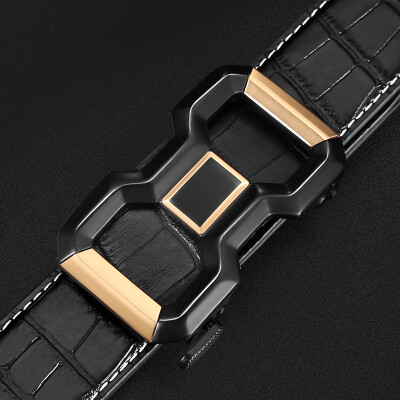 

Spot mens belt leather automatic buckle Korean version of the business leather belt mens youth casual belt custom