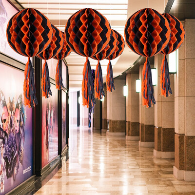 

Siaonvr Halloween Party Honeycomb Ball Paper Flower Ball Lantern Funny hanging Decor USA