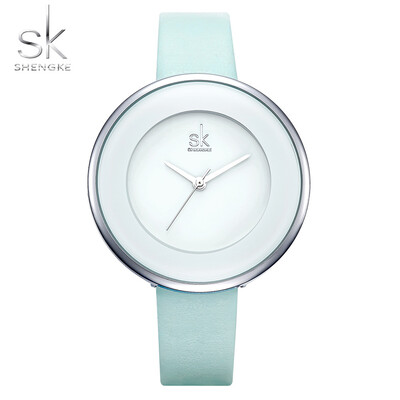 

Shengke Brand Luxury Watch Women Leather Wristwatches Top Brand Quartz Watch Fashion Watch Ultra Thin Belt Hot Clock Reloj Mujer