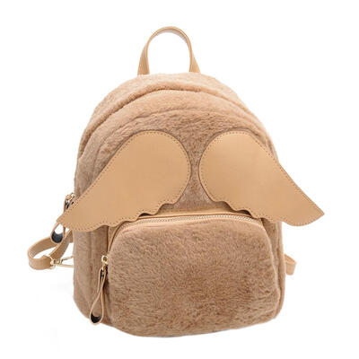 

Women Handbag Plush Wing Backpack Preppy Casual Girls School Shoulder Bags
