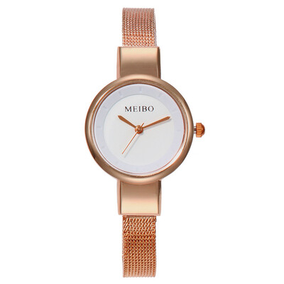 

Women Watches Rose Gold Dial Ladies Casual Quartz Wristwatch Alloy Strap High Quality Clock Relogio Feminino