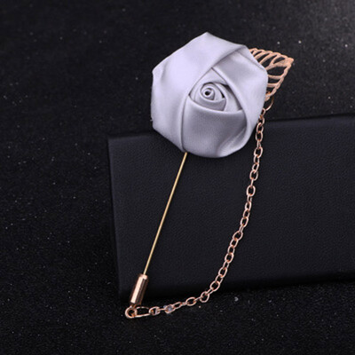 

Elegant Mens Suit Lapel Cloth Rose Flower Brooch Pin Exquisite Decor Fomal