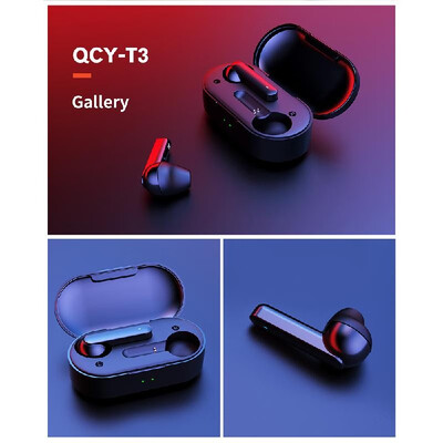 

QCY T3 HiFi BT 50 Wireless-Earphone Headphone Outdoor Headset Black VC60 Noise Reduction With 600mAh Charging Box