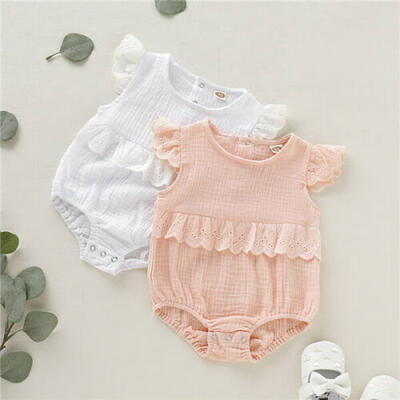

USA Newborn Kids Baby Girls Clothes Sleeveless Romper Dress Cotton&Linen Outfits