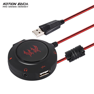 

KOTION EACH S2 External USB Sound Card Plug&Play Stereo Headset Adapter for PC Laptops PS4