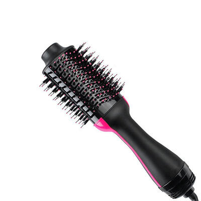 

Professional One Step Hair Dryer Brush Volumizer 2 In 1 Straightener Curler Hot Air Curling Iron Electric Hot Air CurlerUS PLUG