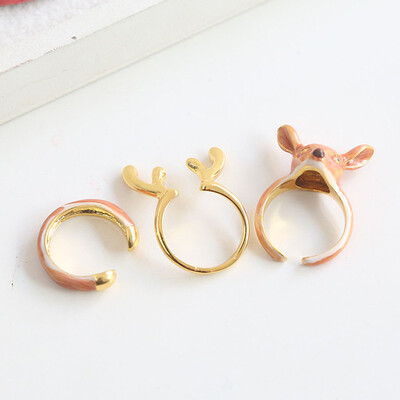 

Rings Party Christmas Deer Animal Hot Jewelry Adjustable Casual Gifts Accessory