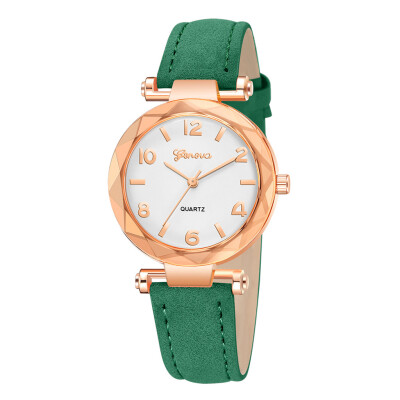 

RM Fashion Women s Leather Band Geneva Analog Quartz Diamond Wrist Watch Watches