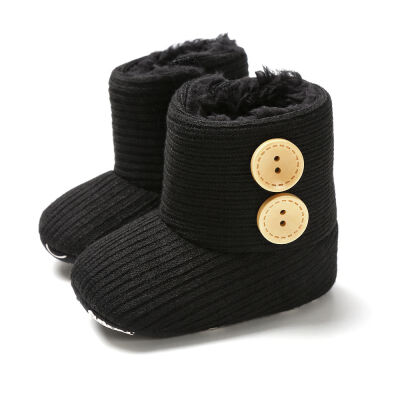 

Infant Girls Shoesborn Baby Boots Winter Winter Warm Fur Mid-Length Slip-On Furry Boots 0-18M