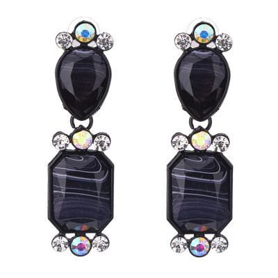 

Fashion Women Earring Party Jewelry New Design Exaggerated Big Crystal Long Earrings