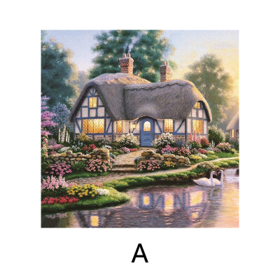 

Cross-stitch full drill diy diamond painting cross stitch garden house resin crafts needlework home decor 30cm30cm