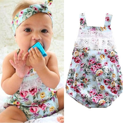 

Baby Girls Lace Romper One-Pieces Toddler Summer Bodysuit Outfits Bodysuit 0-24M