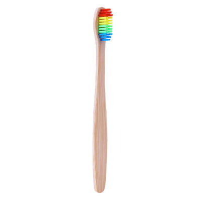 

Rainbow Head Toothbrush Oral Care Bamboo Toothbrush Teeth Whitening Tool