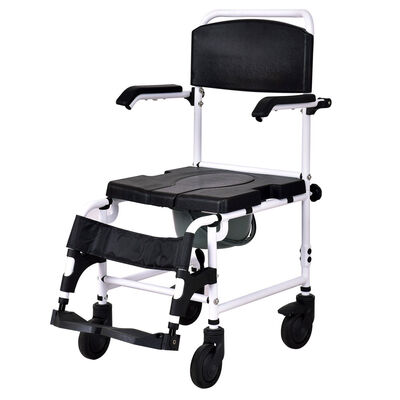 

Bathroom Shower Toilet Commode Wheelchair with Drop Arms