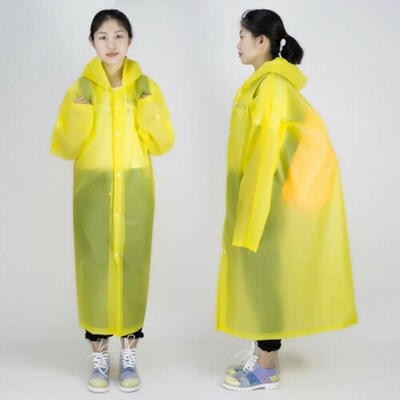 

Durable Mens Womens One-piece Waterproof Jacket Rain Coat Hooded Button Raincoat