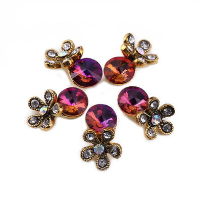 

5pcs Nail Petal Rhinestone Jewelry Flower Drill Nails Sticker Decoration