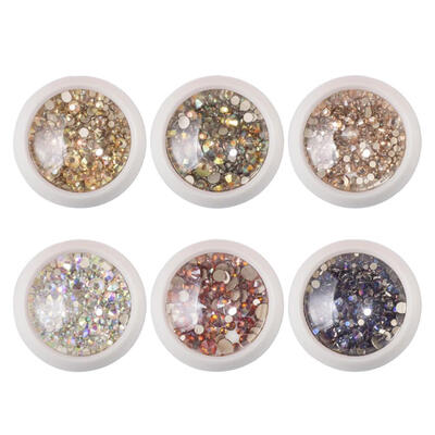 

6pcsbag Glitter Nail Crystal Rhinestones DIY Nail Art Jewelry Decoration