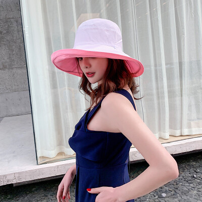 

Net red fisherman hat female Korean version of the tide hundred sun hat sun-protected UV big along the face day summer sun hat