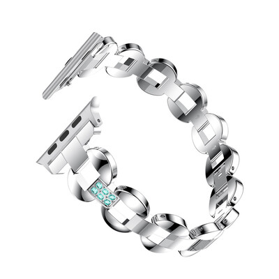 

〖Follure〗Alloy Crystal Link Bracelet Watch Band Strap For Apple Watch Series 4 44MM