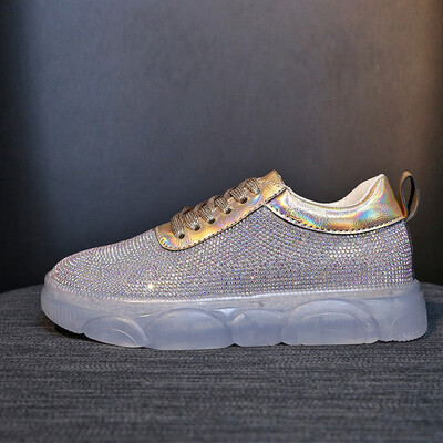 

Song Xi with rhinestone shoes thick bottom sneakers Joker 2019 new wisdom smoked shoes net red crystal Torre shoes women