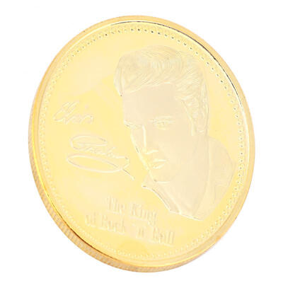 

Greensen 403mm King of Rock Commemorative Metal with Gold Plated Elvis Presley Coin Collection