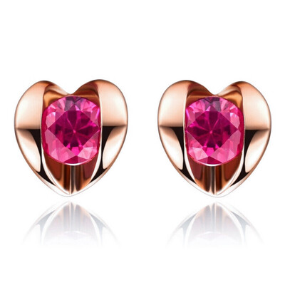 

Women Ear Studs 18K WhiteRose Gold Plated AAAA Zircon Earrings Engagement Gift