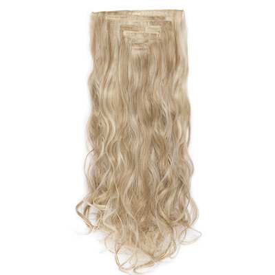 

8Pcs 18 Clips 17-26 Inch Curly Straight Full Head Clip In On Hair Extensions Women Lady Hairpiece