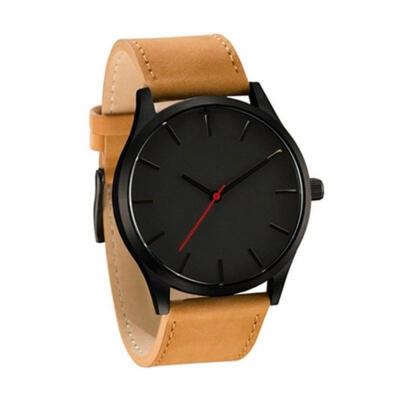 

Business Simple Mens Quartz Watch Digital Wristwatches With Leather Strap 81QW062