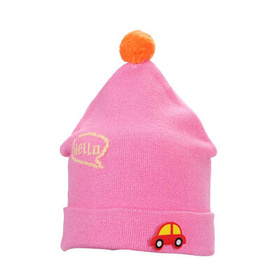 

Cute 0-1Y Baby Girls Boys Knitted Car Print Foldable Hats Kids Warm Hat