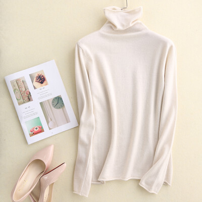 

QIANMUCHUN female plane pile collar cashmere sweater fashion 5787