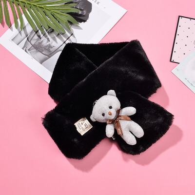 

Winter Korean version of the new golden bear thickening tide imitation rabbit hair boys&girls scarf baby winter warm scarf