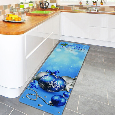 

Gobestart Christmas Printed Carpet Mats Household Bathroom Mat Absorbent Mat