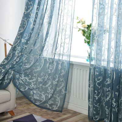 

Gobestart Leaves Sheer Curtain Tulle Window Treatment Voile Drape Valance 1 Panel Fabric