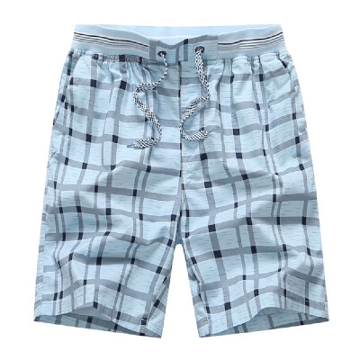 

Tailored Mens New Summer Casual Lattice Printing Cotton Loose Sport Beach Shorts Pants