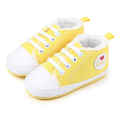 

Baby Boys Girls Autumn Section Shoes New Design Kids Soft Bottom Love Plus Velvet Baby Toddler Shoes