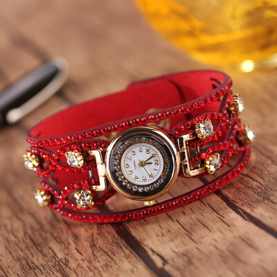 

Korean fashion womens fashion watch hot Korean velvet diamond winding ladies bracelet quartz watch