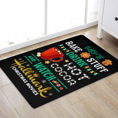 

Gobestart Christmas Carpet Kitchen Doorway Bathroom Floor Carpet Floor Mat Print 50x80cm