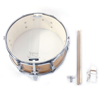 

Glarry 14 x 55" Snare Drum Percussion Musical Instrument 6 Lug Includes Strap Drumsticks&key Burlywood