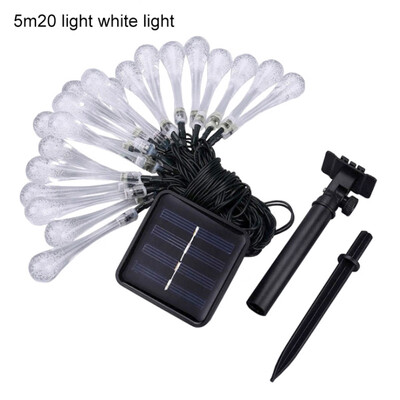 

New Hot Solar String Lights LED Water Drop Solar Fairy Waterproof Lights For Garden Patio Yard Home Parties