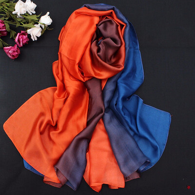 

Outdoor New Silk Beach Towel Women Gradient Silk Sunscreen Shawl Scarf