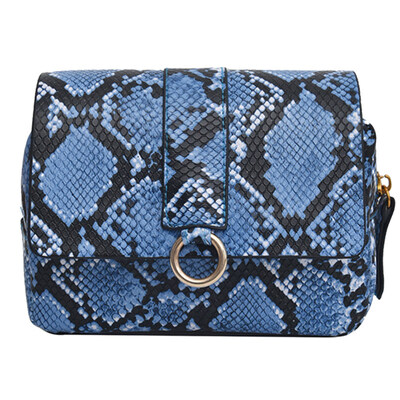 

Snakeskin Print Metal Ring Women Square Crossbody Chest Bag Waist Fanny Pack