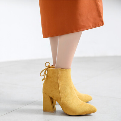 

Rose Womens Ladies Fashion Solid Ankle Zipper Warm Pointed Toe Casual Boots Shoes