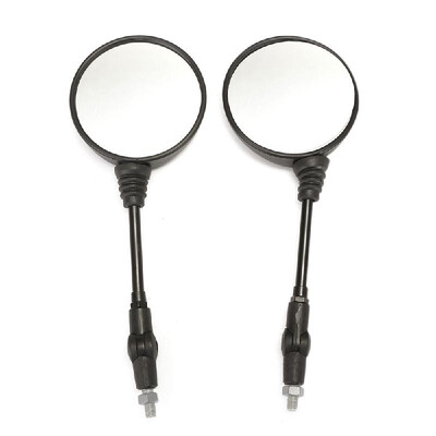 

1 Pair Universal Black Round Motorcycle Folding Rearview Side Mirror for HondaSuzukiKTM