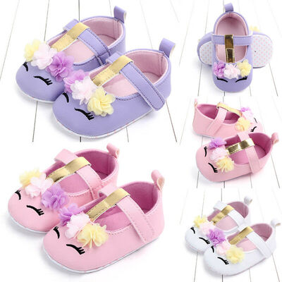 

Infant Newborn Baby Girls Soft PU Leather Crib Shoes Walking Flat Shoes