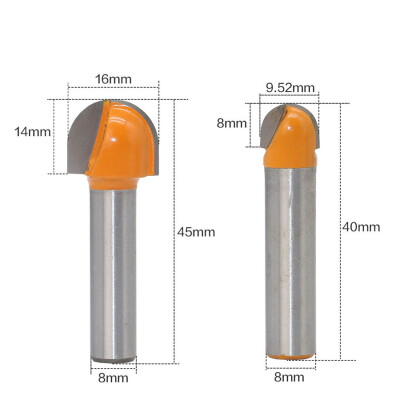 

2 Pcs Set 8mm Shank Woodworking Engraving Sign Making Milling Round Router Bits