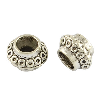 

Large Hole Rondelle Tibetan Style Alloy European Beads Lead Free Antique Silver 85x5mm Hole 4mm
