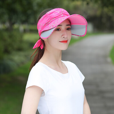 

Hat Female Summer Ultraviolet-proof Outdoor Large Rim Shade Retractable Sun Cap Lady Riding Sunscreen Sun Cap N