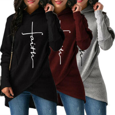 

Womens Casual Long Sleeve Hoodie Ladies Hooded Sweatshirt Jumpers Pullover Tops