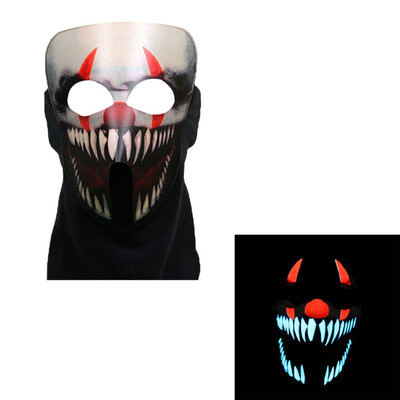 

New Hot Halloween LED Mask Light Up Party Terror Masks Cold Light Helmet Fire Festival Party Glowing Dance Ball Accessories