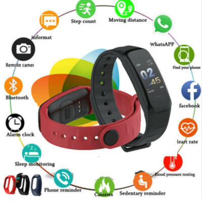 

Bluetooth Smart Band Watch Bracelet Fitness Tracker WomenMen Kids Heart Rate US